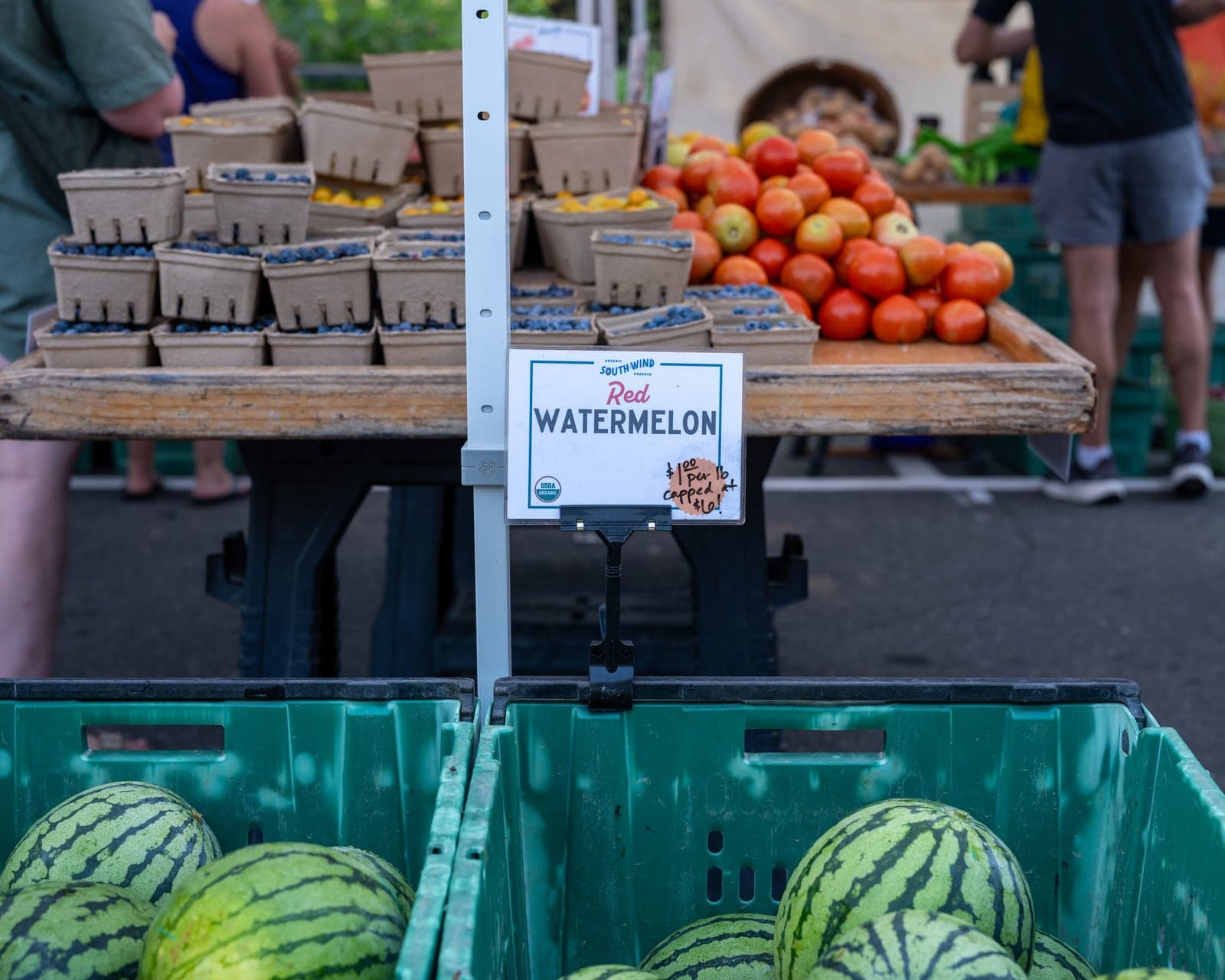 Fresh okra at the farmers market