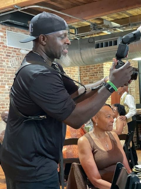 Working an event with an off-camera flash